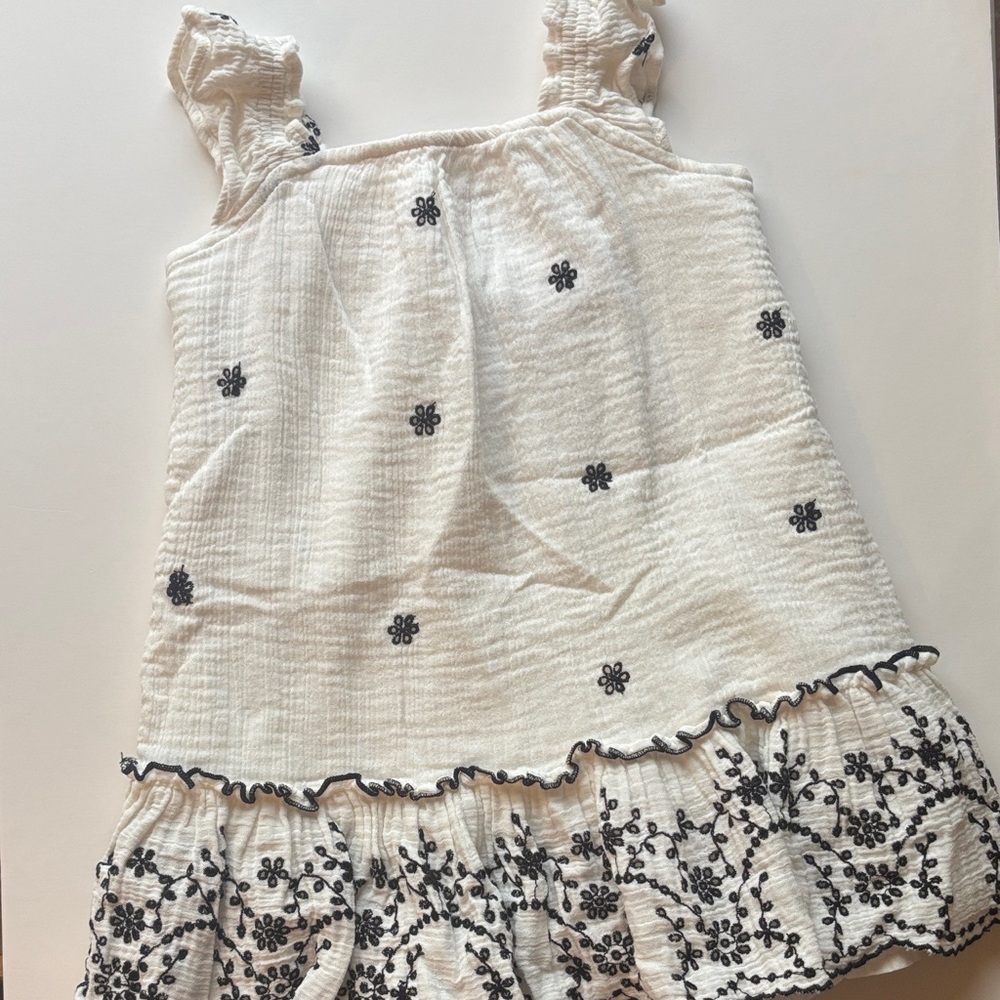 Zara 3-4Y Ruffled Dress with Black Stiching
